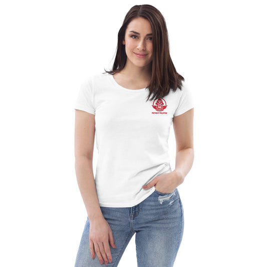 Camiseta Patas y Pilotos ecológica ajustada para mujer